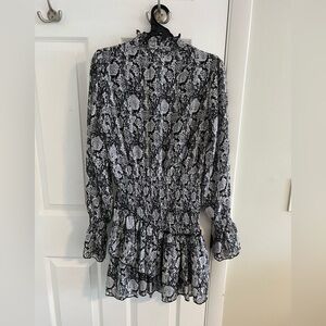 Black and White Snakeskin Ruffle Dress size Medium